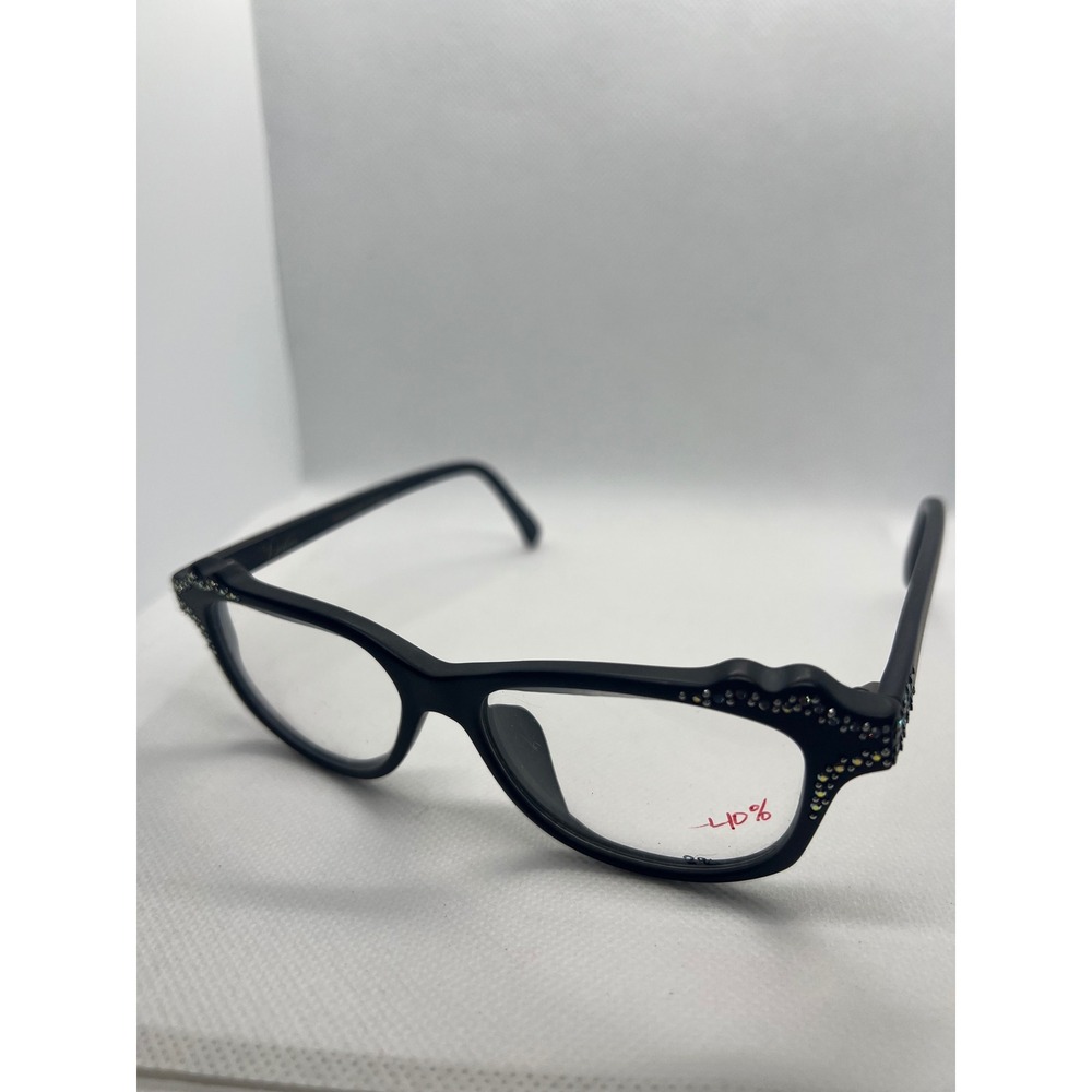 Davette Rhinestone Cat Eye Glasses Frames Hand Made in‎ France MIA